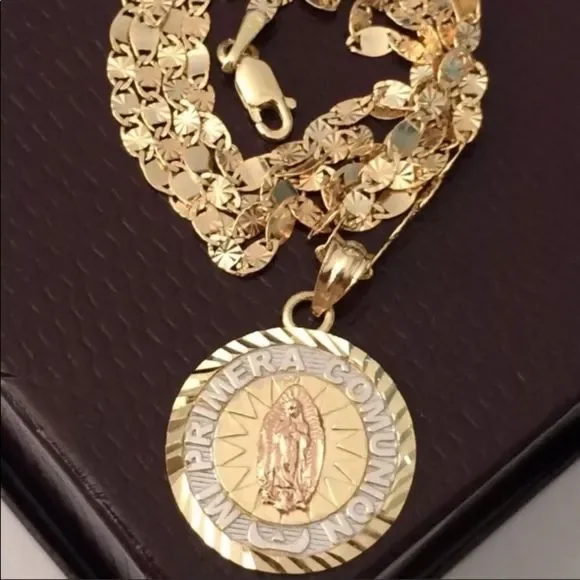 NEW 14K SOLID GOLD VIRGIN Mary Valentino Chain